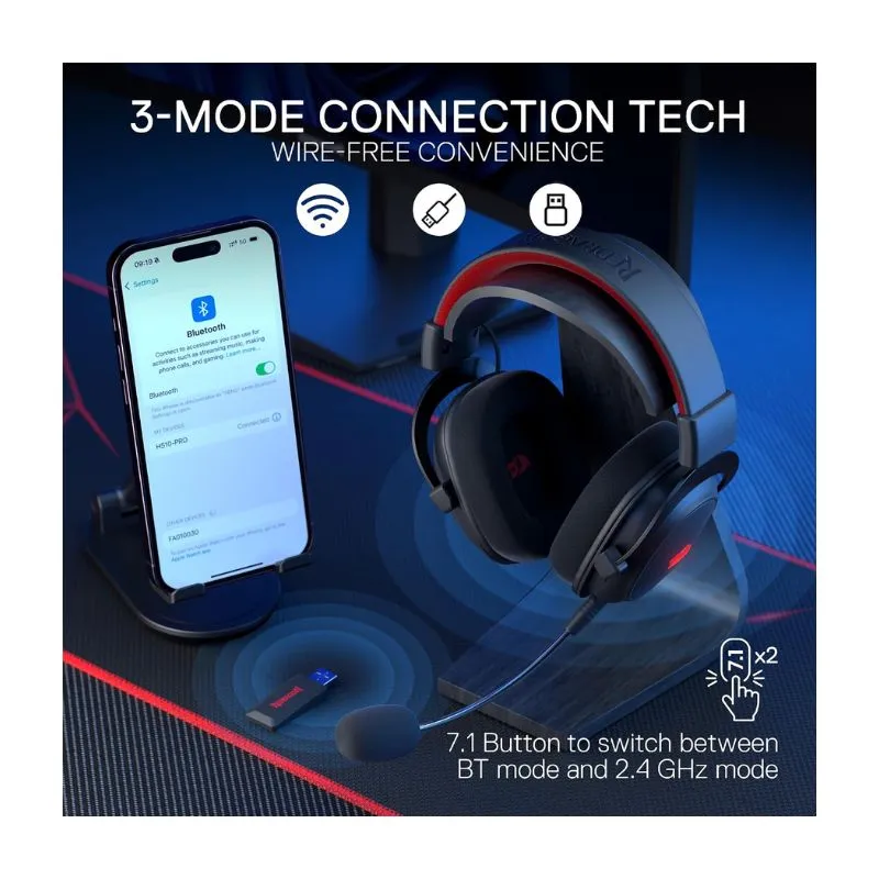 Headset Redragon H510 PRO ZEUS X Wireless Gaming view 3