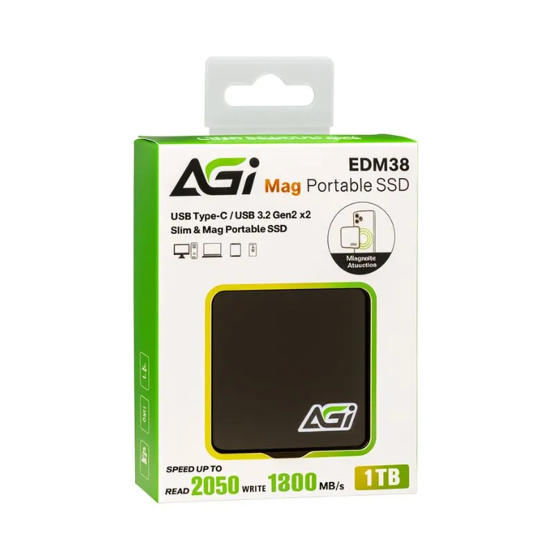 Storage AGI EDM38 1TB Magnetic Portable External SSD (IPhone 15 Compatible) alternate