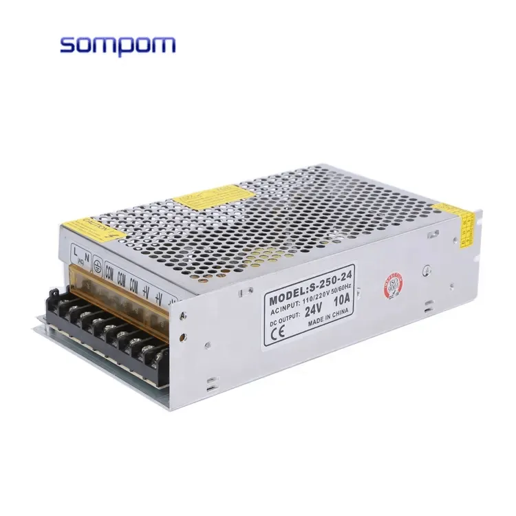 Power Supply SOMPOM switch mode 24v 10a Led Light Transformer AC to DC S-240-24