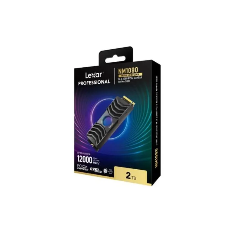Storage Lexar Professional NM1090 2TB PCIe 5.0 NVMe M.2 SSD with RGB Heatsink view 2