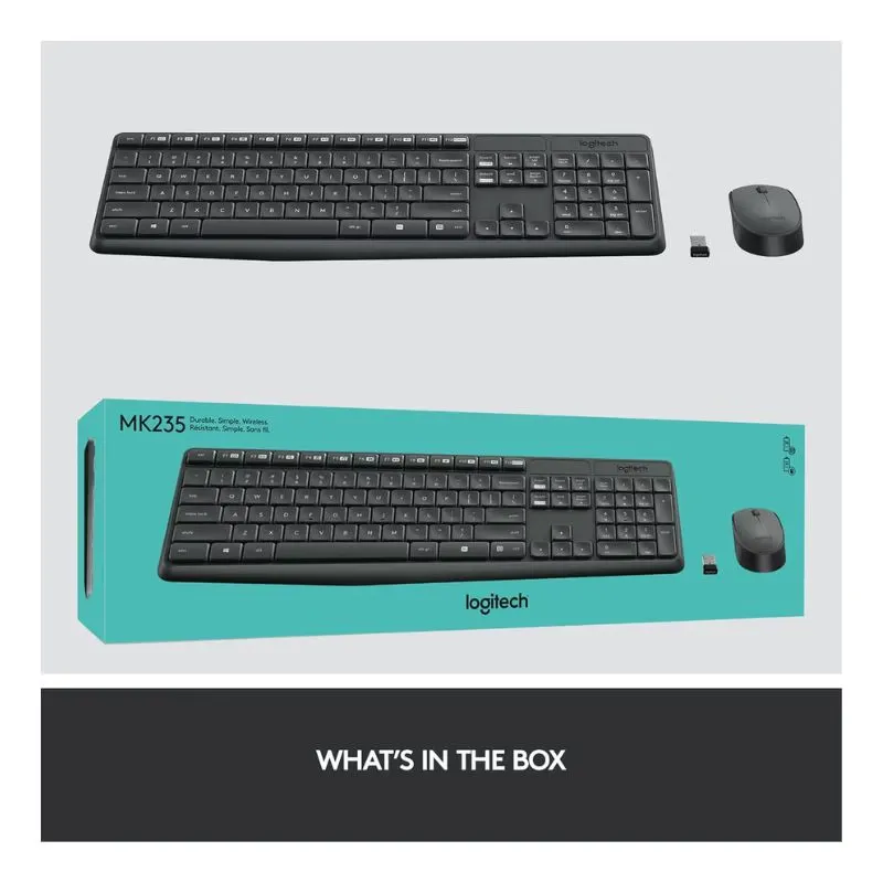Keyboard Logitech MK235 Wireless Combo and Mouse - Black view 5