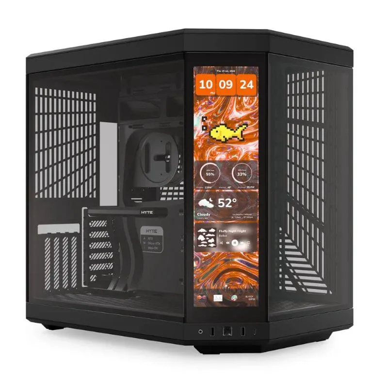 Case HYTE Y70 Touch Mid-Tower ATX Case (no fans) - Pitch Black