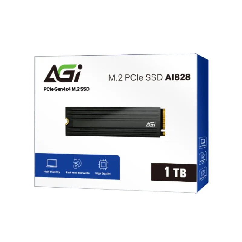 Storage AGI AI828 1TB M.2 NVMe PCIe Gen4 SSD With Heatsink (PS5 Compatible) alternate