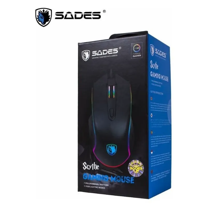 Mouse Sades Scythe S17 RGB Gaming Mouse - Black view 4