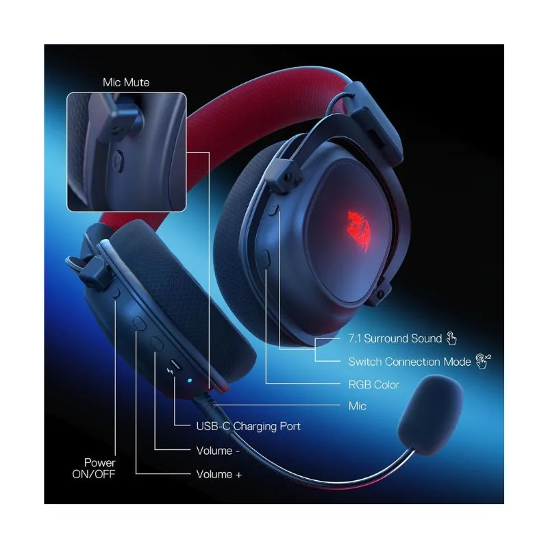 Headset Redragon H510 PRO ZEUS X Wireless Gaming view 5