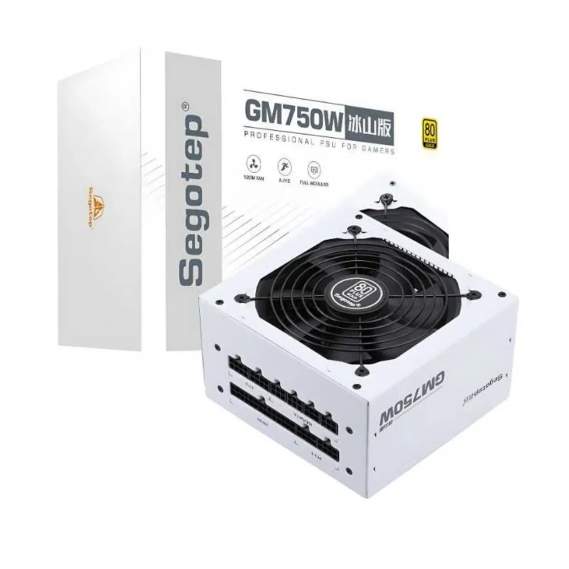 Power Supply Segotep GM750W 750W 80+ Gold Full Modular 5.1 & ATX 3.0 Power Supply White