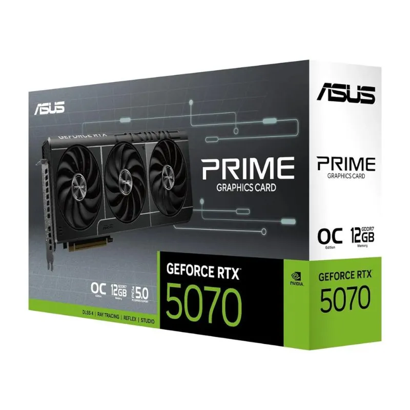 Graphics Card ASUS PRIME GeForce RTX 5070 OC Edition 12GB GDDR6X - Black view 2