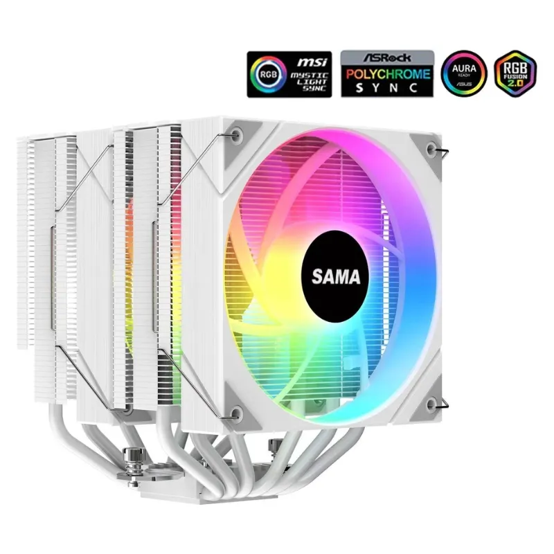 Cooler SAMA 6PDW120MM CPU Air 120mm ARGB Cooling Fan - White view 7