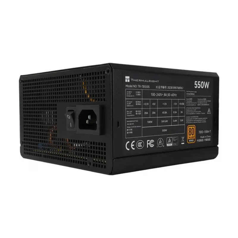 Power Supply Thermalright TR-TB550S 550W 80+ Bronze Non-Modular Power Supply - Black view 3