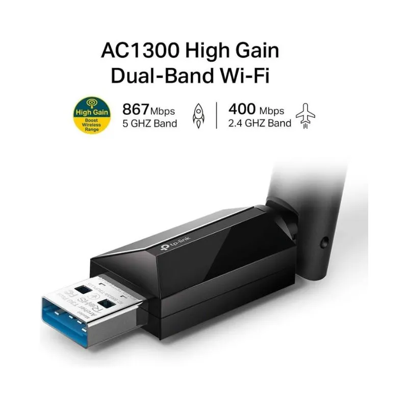 Accessory TP-Link Archer T3U Plus AC1300 USB 3.0 Wi-Fi Adapter with 5dBi Antenna view 2