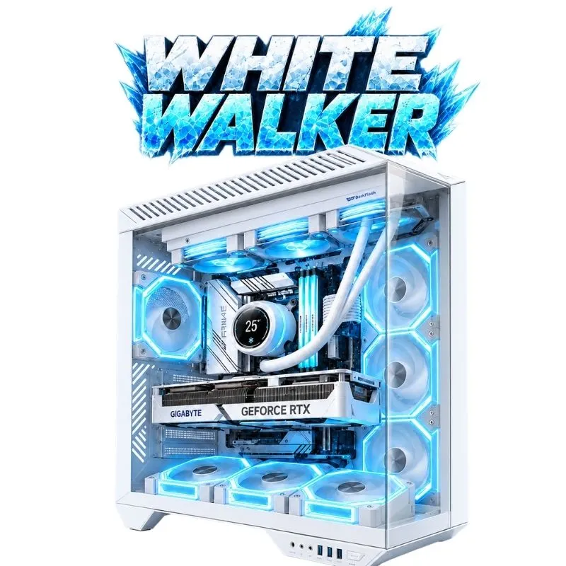 Desktop White Walker Gaming PC - AMD Ryzen 7 9800X3D, Gigabyte RTX 5070 Ti Eagle Ice 16GB, Corsair Vengeance RGB 32GB DDR5-6200 White, AGI AI828 1TB NVMe Gen4