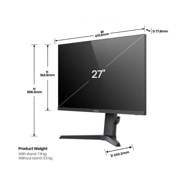 Monitor Hisense 27G6Q 27-Inch 300Hz QHD (2560×1440) Fast IPS 1ms GTG Gaming view 4