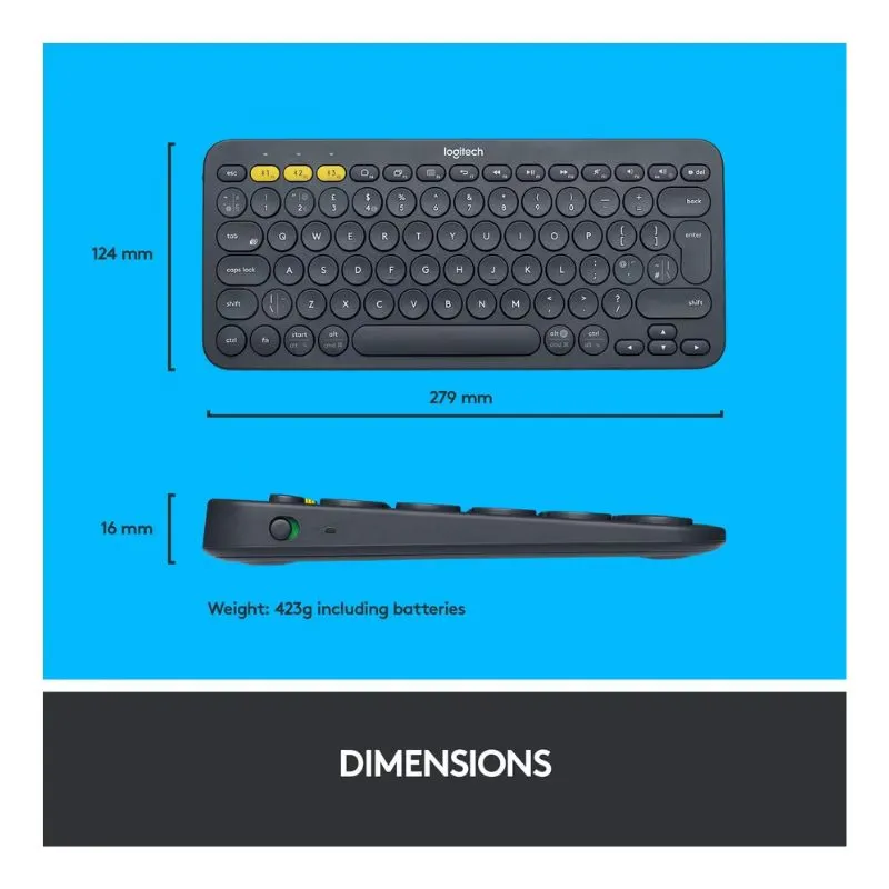 Keyboard Logitech K380 Multi-Device Bluetooth Keyboard - Black view 4