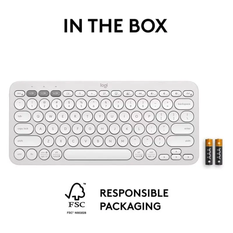 Keyboard Logitech K380 Multi-Device Bluetooth Keyboard - White view 5