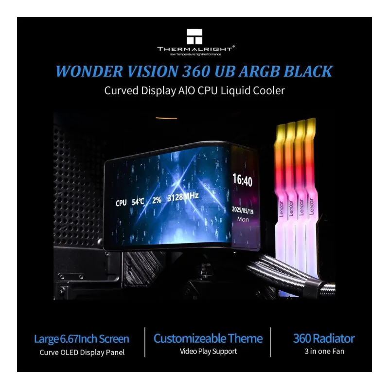 Cooler Thermalright Wonder Vision 360 UB ARGB Liquid Cooler - Black view 2