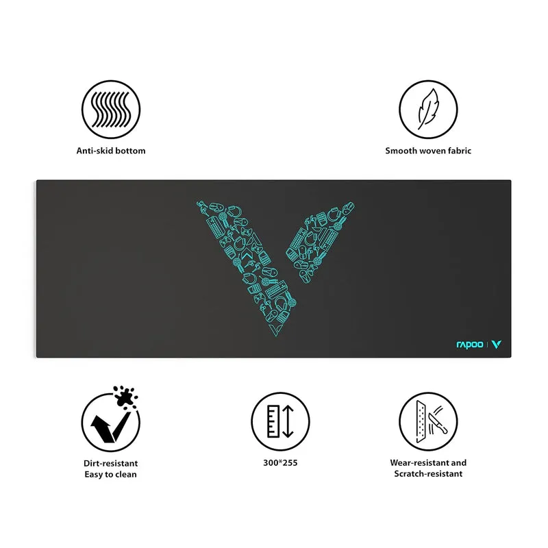 Accessory Rapoo V1L 800x300mm Anti-Skid Smooth Woven Fabric Mouse Pad - Black