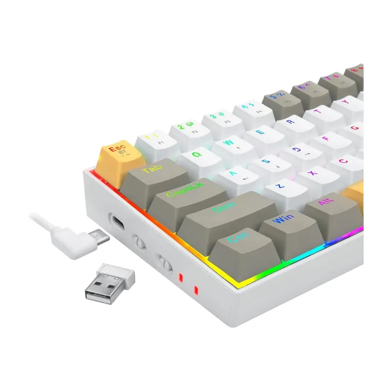 Keyboard Redragon K530RGB-PRO Draconic - Yellow/White/Gray Wireless Gaming view 5