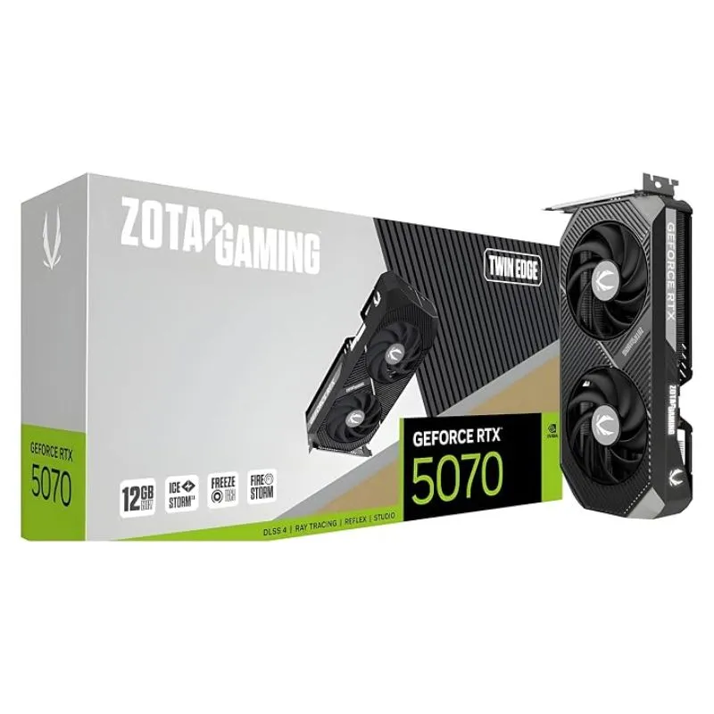 Graphics Card ZOTAC Gaming GeForce RTX 5070 Twin Edge 12GB GDDR7 Dual Fan - Black