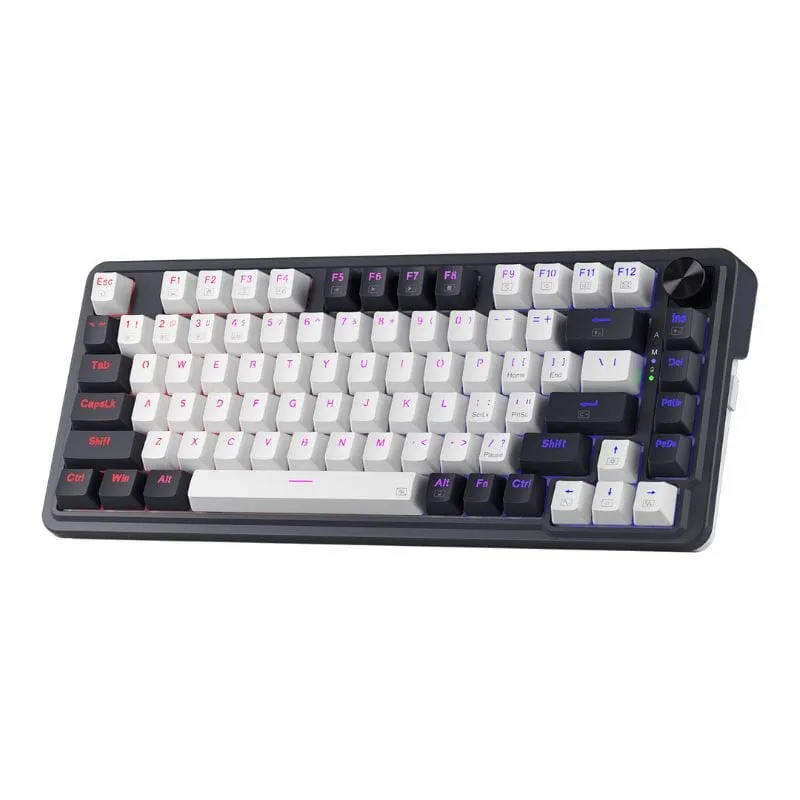 Keyboard Redragon K673 Pro 75% Gasket Mechanical Gaming, White - Blue view 2