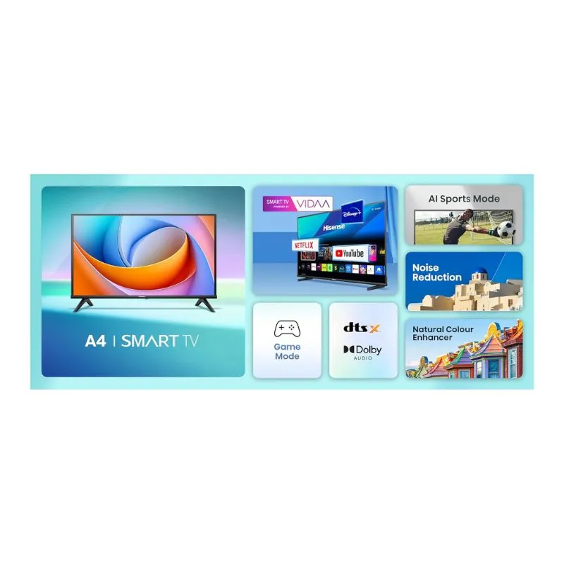 Monitor Hisense 32A4Q 32″ FHD Smart TV with VIDAA OS - Black view 5
