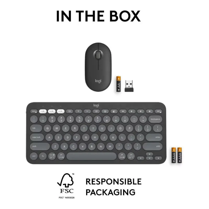 Mouse Logitech Pebble 2 Combo Wireless Gaming Keyboard and - Black view 5