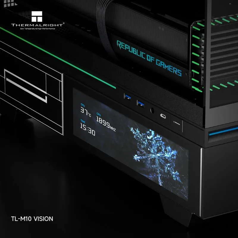 Case Thermalright TL-M10 Vision MATX PC (Without Fans) - Black view 4