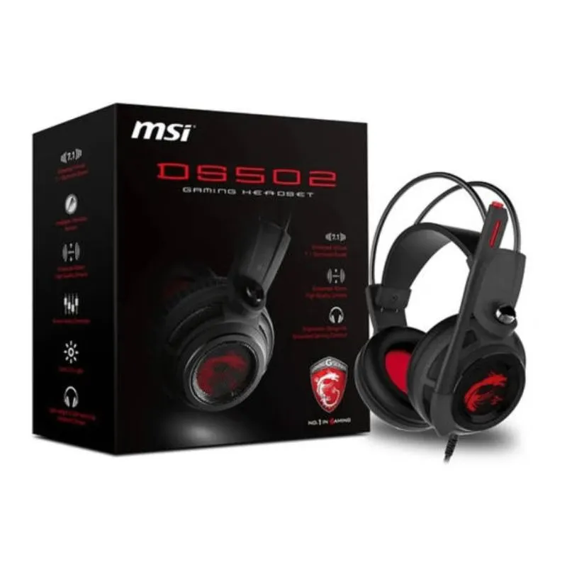 Headset MSI DS502 Enhanced Virtual 7.1 Gaming Headset - Black view 4