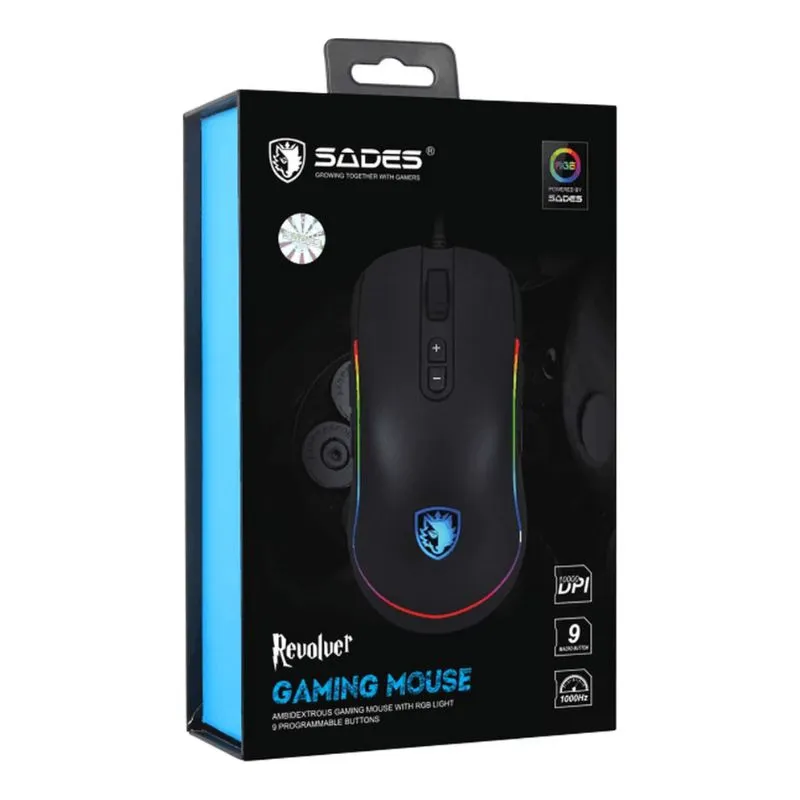 Mouse SADES Revoluer S11 RGB Gaming Mouse - Black view 4
