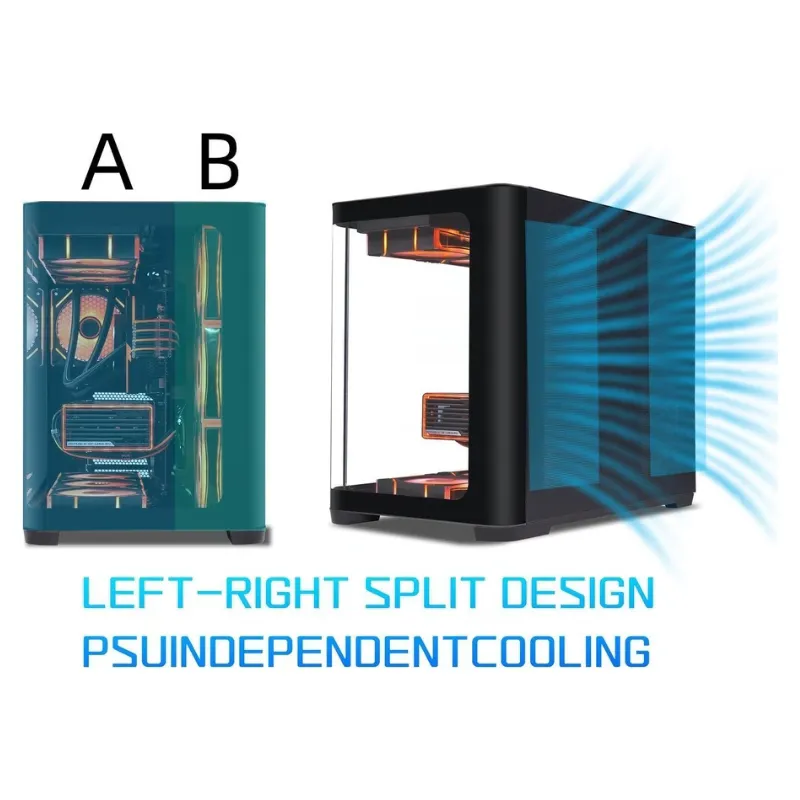 Cooler SAMA Neview 2851M MATX Curved Tempered Glass (4 Pre-Installed ARGB Fans + ARGB FAN hub) - Black alternate