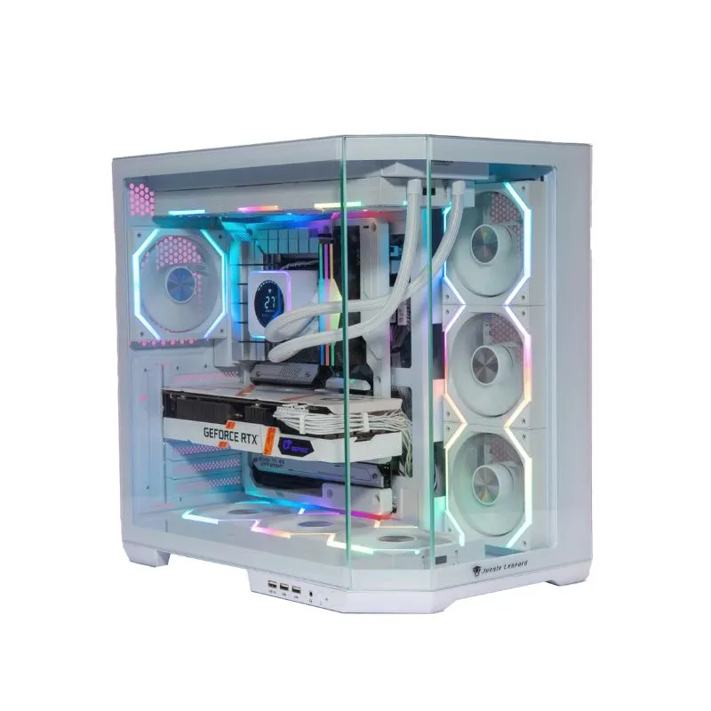 Case Jungle Leopard AS-01T Mid Tower ATX Gaming Case (4 Pre-Installed ARGB Fans) - White alternate