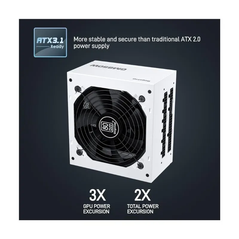 Power Supply Segotep GM850W 850W 80+ Gold Full Modular Gaming PC AC 100-240V White view 2