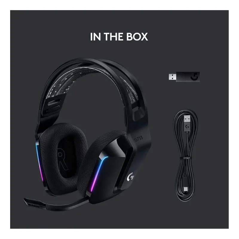 Headset Logitech G733 LIGHTSPEED Wireless RGB Gaming Headset - Black view 5