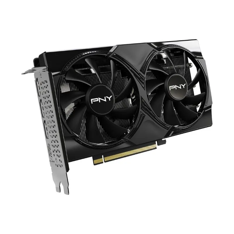 Graphics Card PNY GeForce RTX 5060 8GB Overclocked Dual Fan DLSS 4 - black view 3