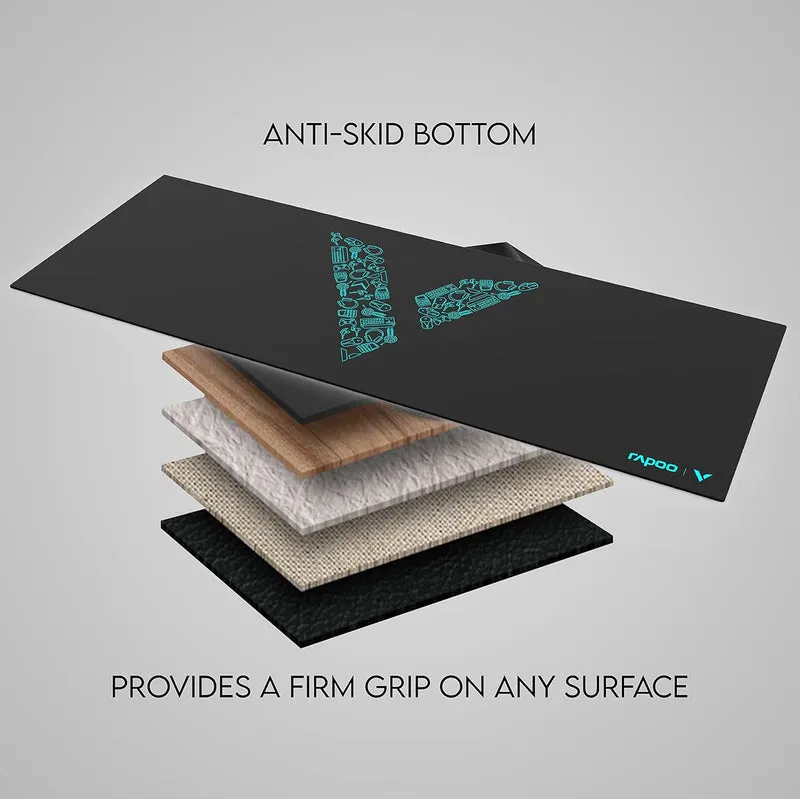 Accessory Rapoo V1L 800x300mm Anti-Skid Smooth Woven Fabric Mouse Pad - Black view 3