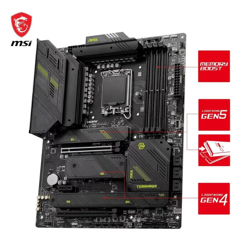 Motherboard MSI MAG Z790 Tomahawk WiFi Gaming Motherboard - ATX view 3