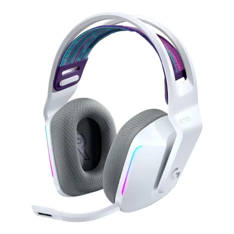Headset Logitech G733 LIGHTSPEED Wireless RGB Gaming - White