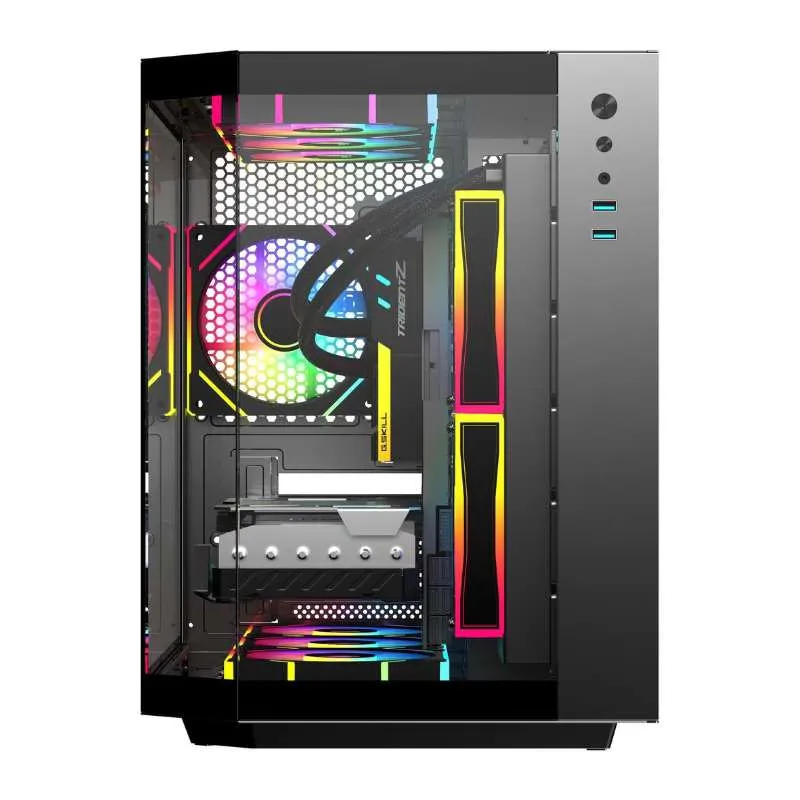 Case SAMA Neview 2771M MATX Tempered Glass Gaming Case (3 Pre-Installed ARGB Fans + ARGB HUB FAN) - Black view 3