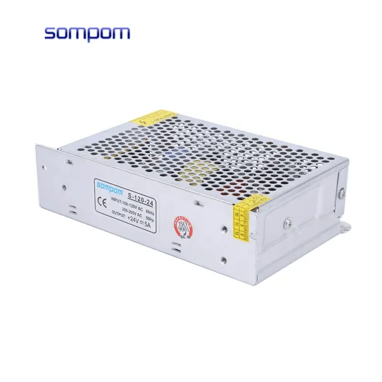 Power Supply SOMPOM switch mode 24v 5a Led Light Transformer AC to DC S-120-24