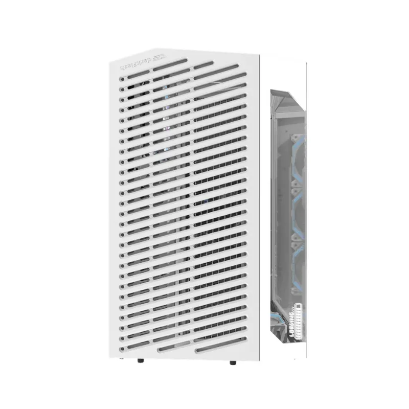 Desktop DarkFlash DY470 ATX Gaming PC Case With (4x Pre-installed ARGB fans) - White view 4