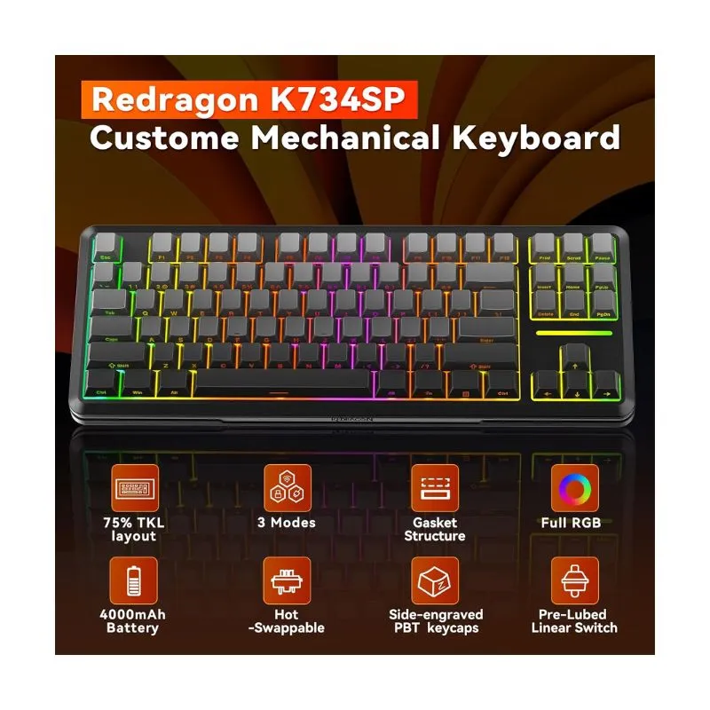 Keyboard Redragon WILDSLASH PRO K734SP Wireless Gaming view 2