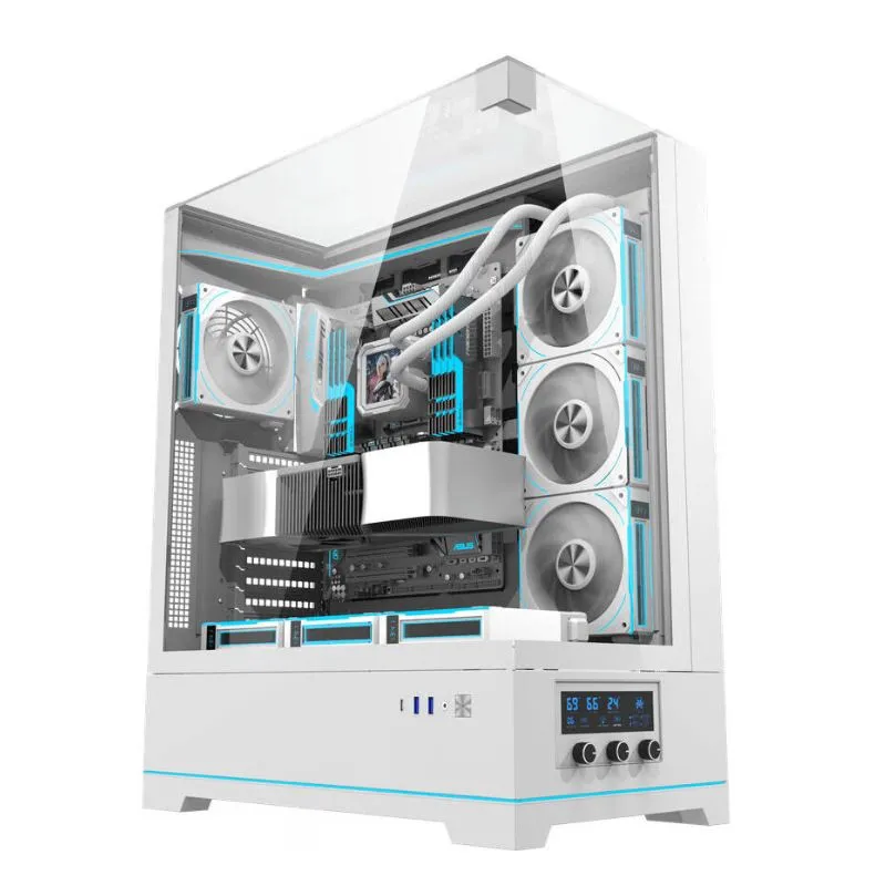 Case DarkFlash DY450L Pro ATX Tempered Glass Gaming Case With out Fans - White
