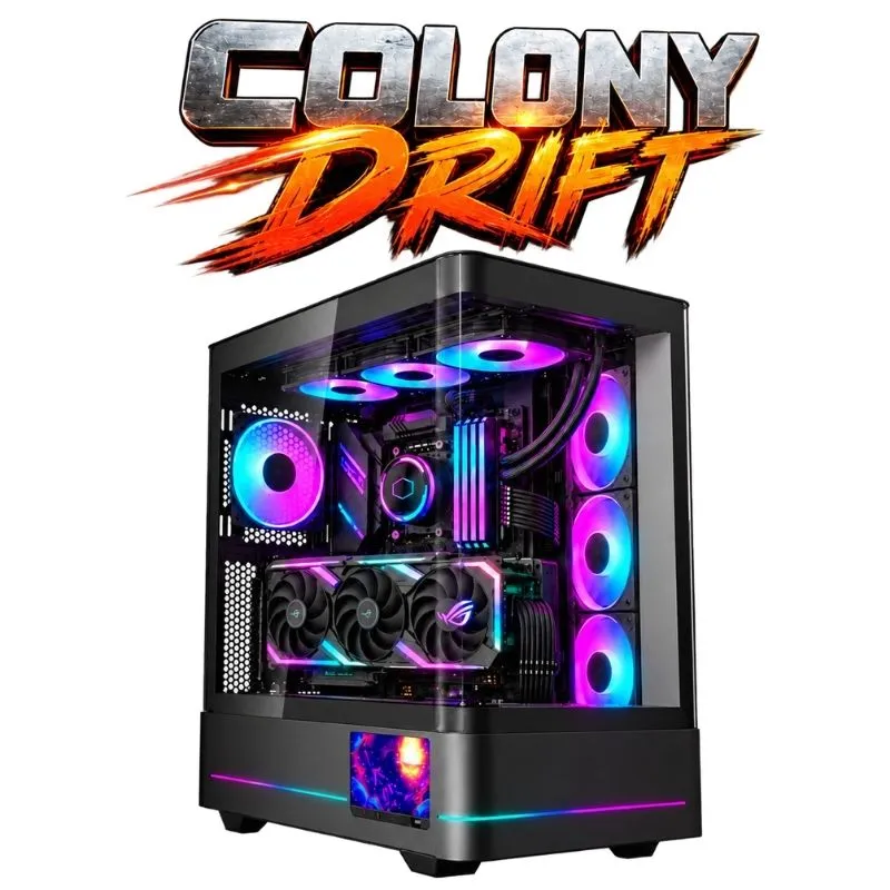 Desktop Colony Drift Gaming PC - AMD Ryzen 5 7600X, Sapphire Pulse RX 9060 XT 16GB, ANACOMDA 32GB (16X2) DDR5 6000Hz BLACK, AGI AI818 1TB NVMe Gen4