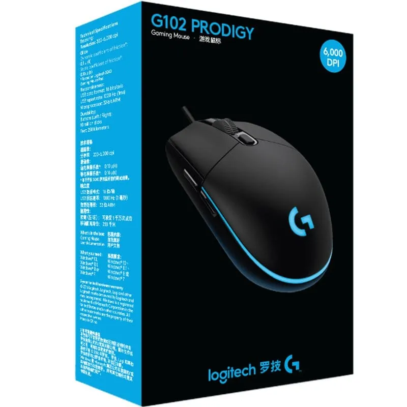 Mouse Logitech G102 8000 DPI LIGHTSYNC technology RGB Gaming Mouse - Black view 2