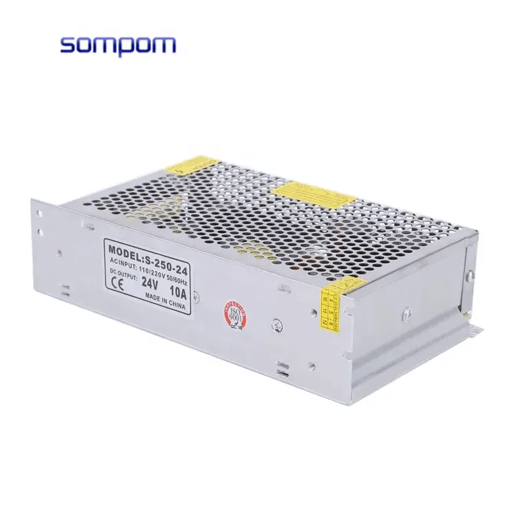 Power Supply SOMPOM switch mode 24v 10a Led Light Transformer AC to DC S-240-24 alternate