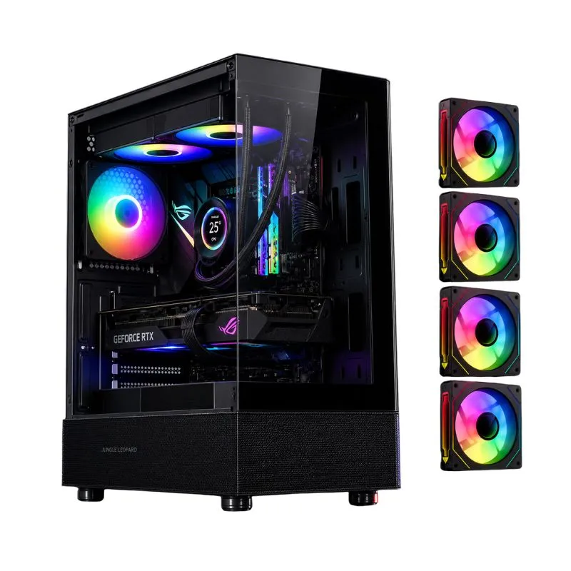 Case SAMA Neview 3321 ATX Mid Tower Gaming Case (4-ARGB Pre-installed fans & Hub Control) - Black