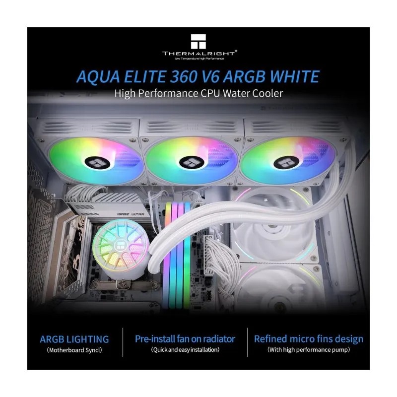 Cooler Thermalright Aqua Elite 360 V6 ARGB Liquid - White view 3