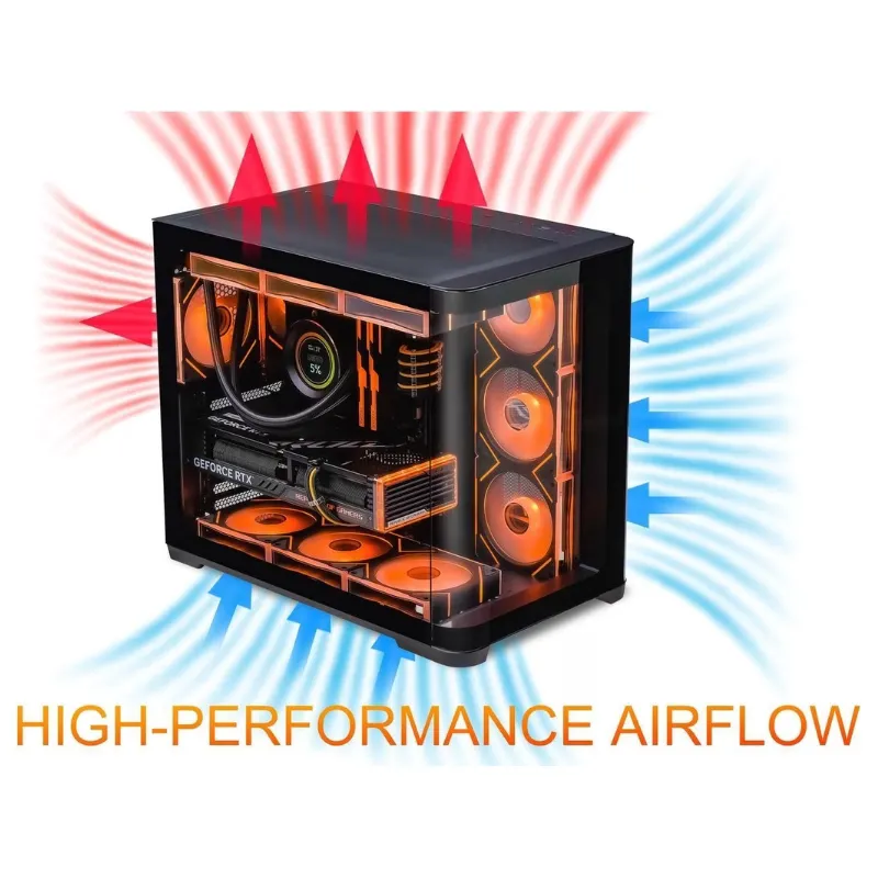 Cooler SAMA Neview 2851M MATX Curved Tempered Glass (4 Pre-Installed ARGB Fans + ARGB FAN hub) - Black view 4