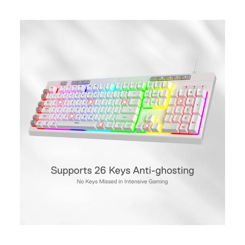 Keyboard Redragon K512 SHIVA RGB - White Wired Gaming view 5