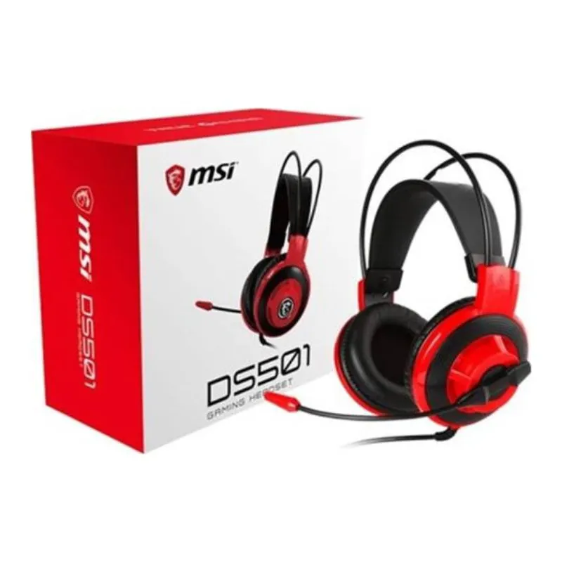 Headset MSI DS501 Enhanced Virtual 7.1 Gaming Headset, Black - Red view 4
