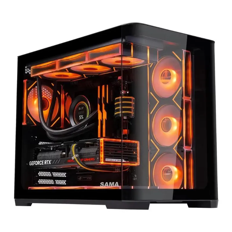 Cooler SAMA 2851A ATX Mid-Tower Gaming Case (With 4-ARGB Pre-installed fans & Fan Hub) - Black